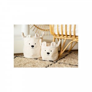 Panier de rangement teddy 30 cm écru Childhome