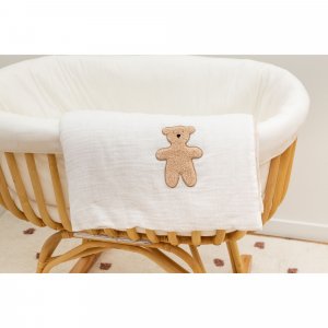 Couverture bébé 80x100cm jersey mélange beige et mousseline teddy Childhome