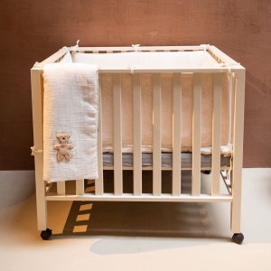 Couverture bébé 80x100cm jersey mélange beige et mousseline teddy Childhome