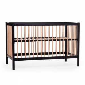 Lit bébé 60x120cm noir et naturel cot 97 Childhome