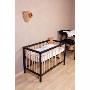 Lit bébé 60x120cm noir et naturel cot 97 Childhome