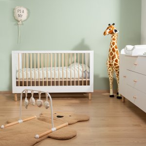 Lit 70x140cm wonder white avec pied naturel Childhome