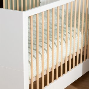 Lit 70x140cm wonder white avec pied naturel Childhome