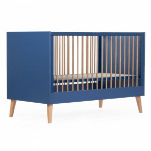 Lit 70x140cm évolutif bold blue bleu pied naturel Childhome