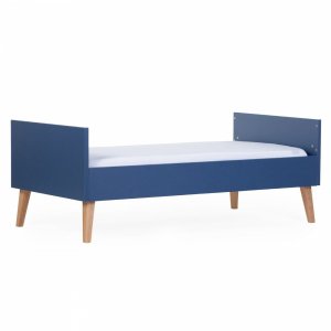 Lit 70x140cm évolutif bold blue bleu pied naturel Childhome