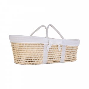 Couffin panier moise natural + matelas + habillage jersey écru Childhome