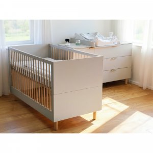 Chambre bébé duo lit 70x140 + commode à langer cosy clay Childhome
