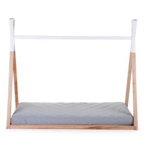Lit tipi 70x140cm naturel/blanc Childhome