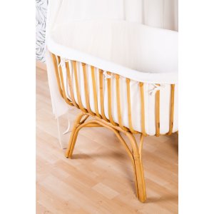 Berceau rotin 80x40 jersey écru + matelas Childhome