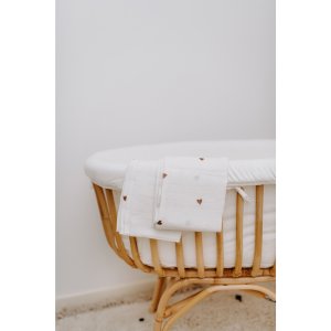 Berceau rotin 80x40 jersey écru + matelas Childhome