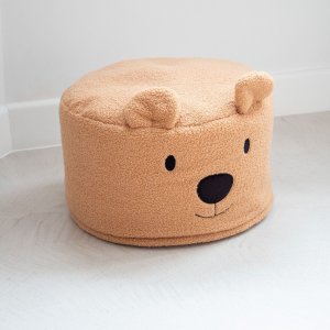 Pouf enfant teddy bear beige en bouclette - 40 cm Childhome