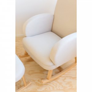 Fauteuil à bascule en lin beige Childhome
