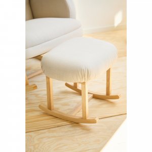 Repose-pieds à bascule en lin beige Childhome