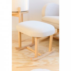 Repose-pieds à bascule en lin beige Childhome