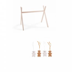 Arche d'éveil play gym tipi new natural + 4 jouet pour arche teddy Childhome