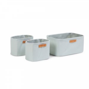 Lot de 3 paniers de rangement à suspendre gris Childhome