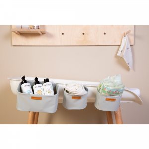 Lot de 3 paniers de rangement à suspendre gris Childhome