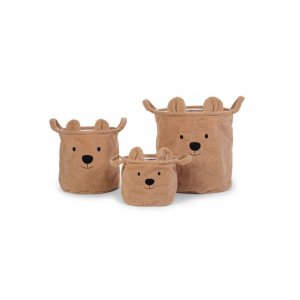 Set de 3 paniers de rangement teddy beige Childhome