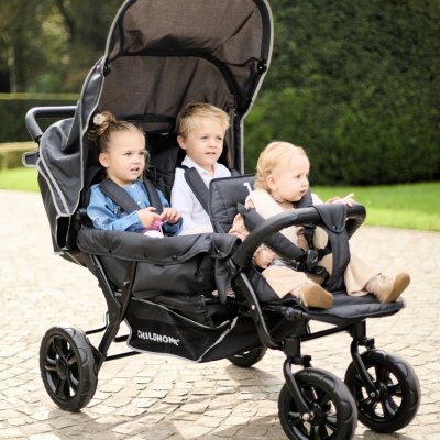 Poussette multiplaces triplet noir
