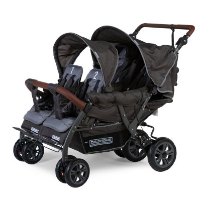 CHILDHOME CHILDHOME Poussette quadruple gris anthracite