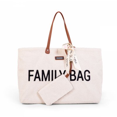 Sac à langer family bag teddy bouclette écru