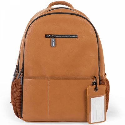 CHILDHOME Sac à dos à langer simili cuir brun