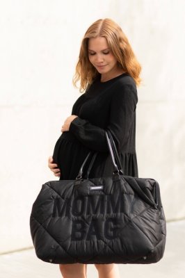 Sac à langer mommy bag matelassé noir