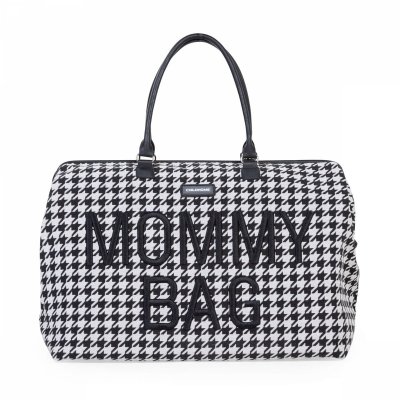 CHILDHOME Sac à langer mommy bag pied de poule noir et blanc