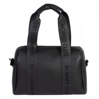 Sac à langer mommy club signature simili cuir noir