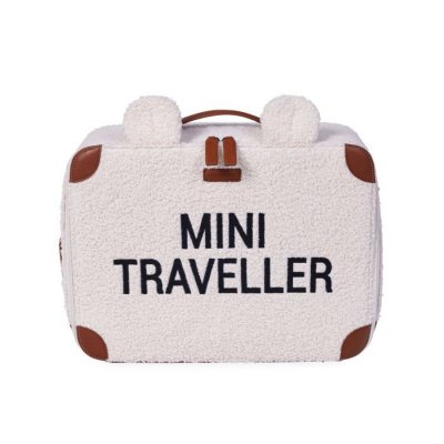 Valise enfant mini traveller teddy écru