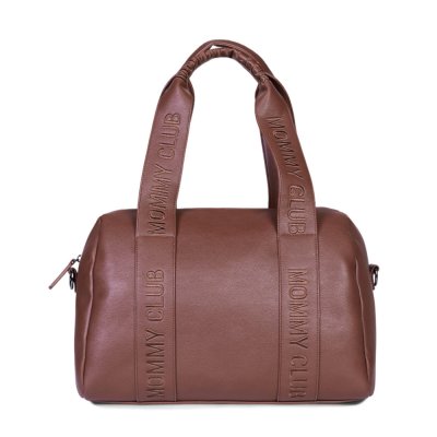 Sac à langer mommy club signature simili cuir marron foncé