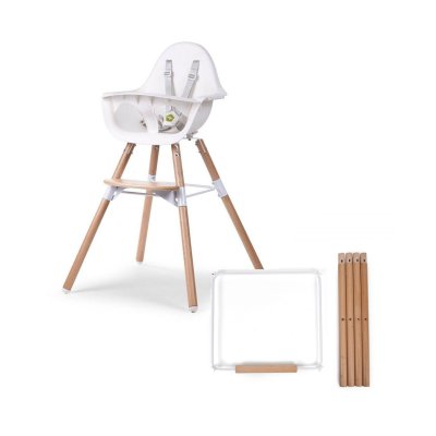 Chaise haute évolutive evolu 2 blanc + pieds longs