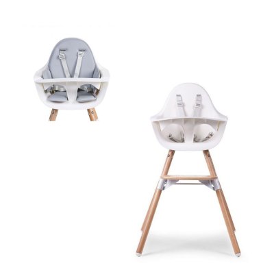 CHILDHOME Chaise haute evolu blanche + coussin chaise offert