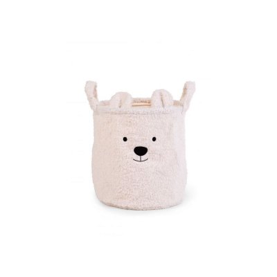 Panier de rangement teddy 30 cm écru