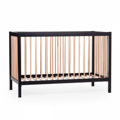 Lit bébé 60x120cm noir et naturel cot 97