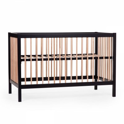 Lit bébé 60x120cm noir et naturel cot 97