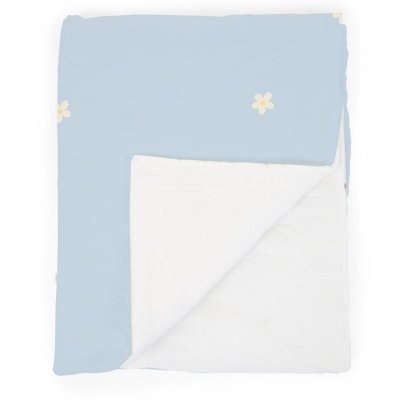 Couverture bébé 80x100cm mousseline fleur