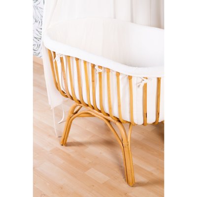 Berceau rotin 80x40 jersey écru + matelas