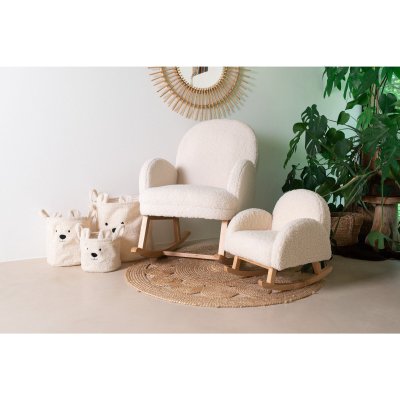 Fauteuil à bascule teddy ecru