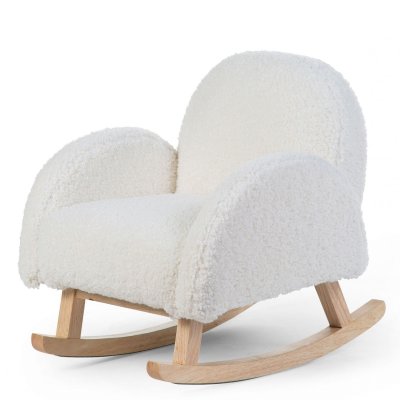 Fauteuil à bascule enfant bouclette teddy blanc
