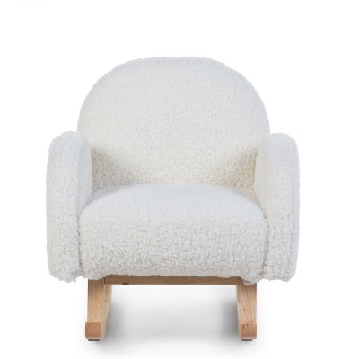 Fauteuil à bascule enfant bouclette teddy blanc