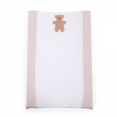 CHILDHOME Housse pour matelas à langer en jersey mélange beige et mousseline teddy