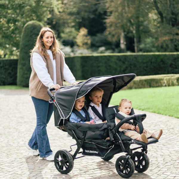 Poussette multiplaces triplet noir Childhome