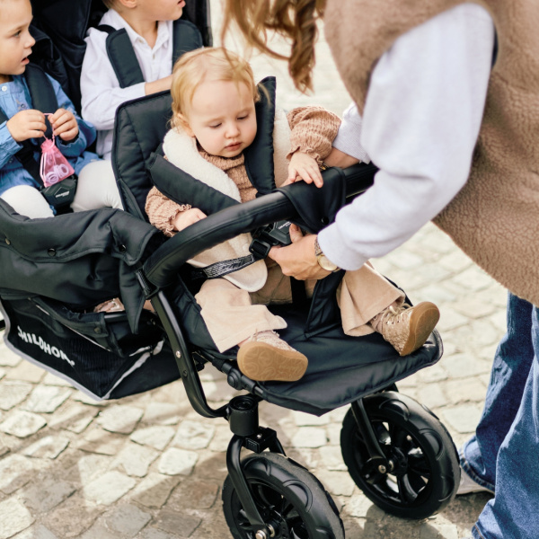 Poussette multiplaces triplet noir Childhome