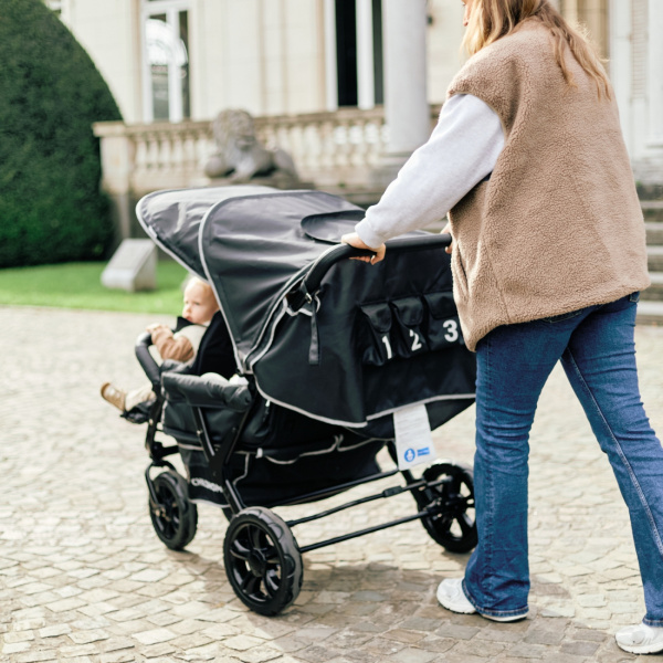 Poussette multiplaces triplet noir Childhome
