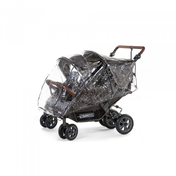 Housse de pluie poussette pour quadruple Childhome