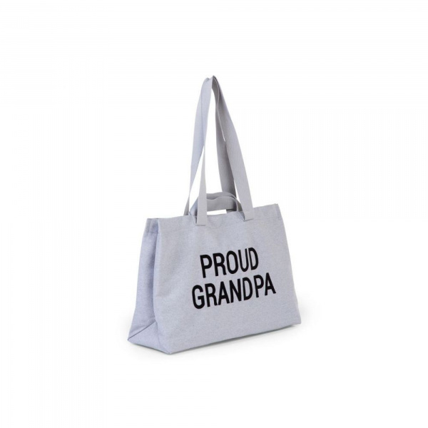 Sac à langer proud grandpa en toile gris Childhome