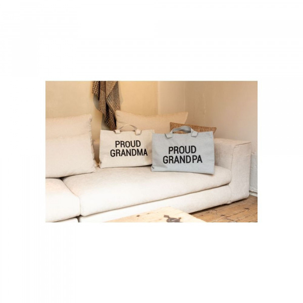 Sac à langer proud grandpa en toile gris Childhome