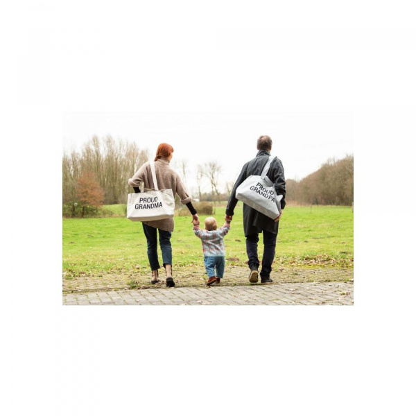 Sac à langer proud grandpa en toile gris Childhome