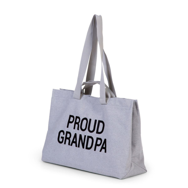 Sac à langer proud grandpa en toile gris Childhome